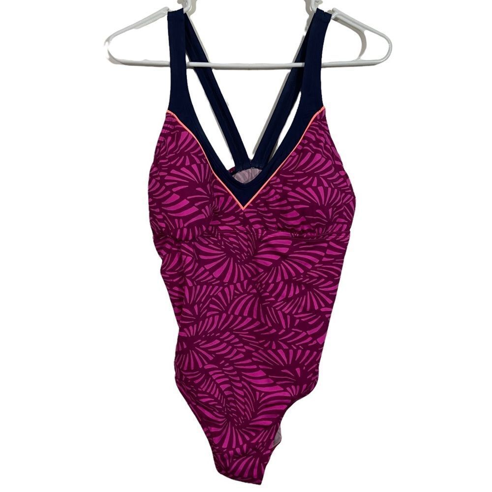 Nike Purple Pattered One Piece Swimsuit